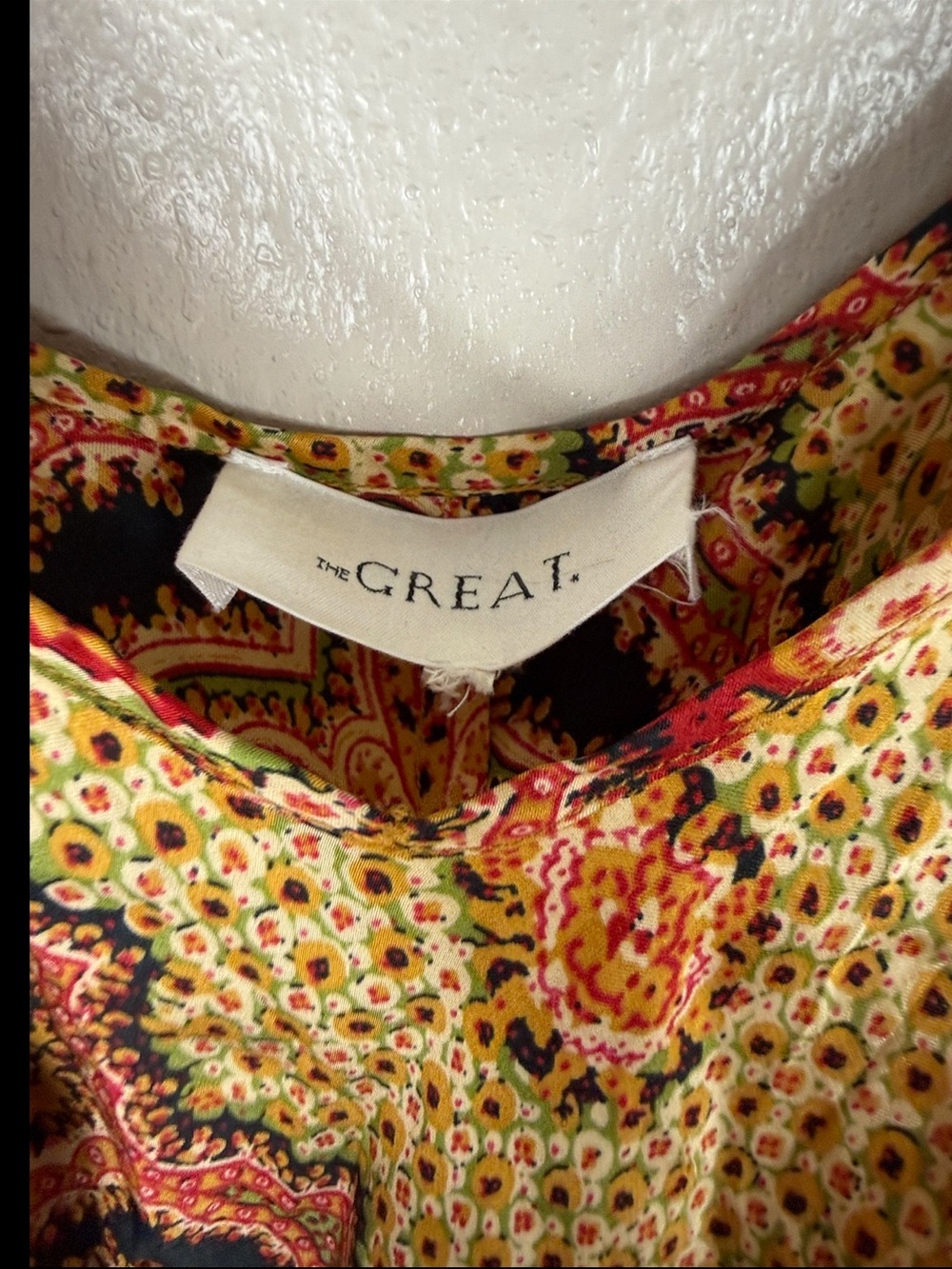 THE GREAT. The Savannah Dress in Patchwork Print - Picture 8 of 11